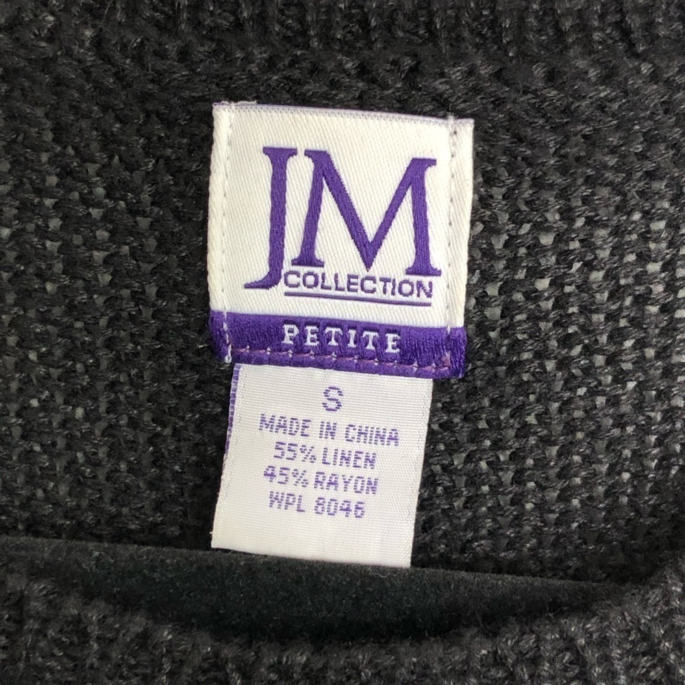 J M collections vintage graphic image petite black knit sweater - Picture 4 of 8